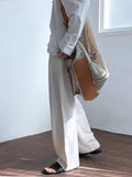Riolio Summer Thin Linen Men's Pants Loose Straight Pants Korean Cotton Linen Casual Trousers Draped Wide-leg Pants Aesthetic Urban