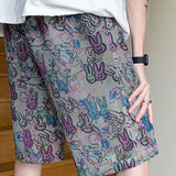 Riolio  New Summer American Retro Oversized Hip Hop Loose Casual Men's Wear Handsome Print Graffiti Pockets Chic Folds Y2K Pants
