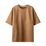 Summer Short-sleeved T-shirt Men Fashion 10-color Casual Suede T Shirt Men Streetwear Loose O-neck Tshirt Mens Top M-3XL