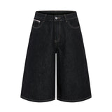 Riolio  Classic Baggy Men's Raw Jeans Calf-Length Summer Fashion Black Casual Loose Wide Leg Washed Denim Pants High Quality Clothes