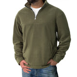 Riolio  Men's Fleece Half-Zip Pullover Casual Stand Collar Sweatshirt with Side Pockets