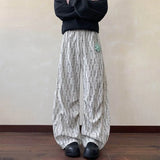 Riolio  Men Trousers Textured Pleated Casual Pants Autumn Streetwear Fashion Daily Outdoor Versatile Loose Straight Pants Men'S Clothing