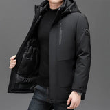 Riolio Two Pieces Men Winter Jacket Coat Long Style Parka Hooded Thick Cotton-padded Male Fashion Casual Padded Jacket Overcoat mens