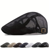 Riolio Outdoor Sun Hats Breathable Mesh Newsboy Cap Beret Men's Casual Hat Berets Spring Summer Autumn Flat Gorras