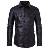 Riolio Pu Men's Korean Style Leather Coat Men New Arrival Slim Fit Leisure Jacket Solid Color Casual Coat High-end Motorcycle Jackets