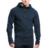 Riolio  Menswear Amazon's new long-sleeved stand-up collar casual pullover hooded half-zipper fleece sweater