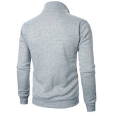 Riolio Men's casual sports zipper stand collar hoodie coat men's solid color cardigan