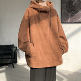 Riolio  Harajuku Corduroy Hoodies Men High Quality Streetwear Loose Y2k Hip Hop Hooded Sweatshirts Couple Clothing Female Pullovers