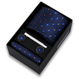 Riolio  Tie For Men Tie Clips Set Necktie Man Wedding Blouses Dress Cufflinks Gift Box Pocket Square Clip Business Skinny Gravetas