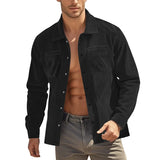 Riolio  New Men's Heavy Corduroy Shirt Long Sleeve Shirt Casual Cardigan Jacket