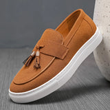 Riolio  Luxury Dress Shoes for Men Comfy Brand Gentleman Tasseled Loafers Outdoor Shoes Leisure Walk Male Moccasins Suede Leather Man