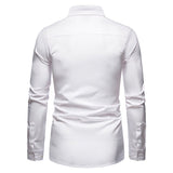 Riolio European Version Luxury Gold Embroidery Shirts for Men High Quality Fabric Micro-elasticity Western Cowboy Long Sleeves Shirt