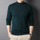 Riolio  Brand New Men's Cashmere Sweater Half Turtleneck Men Sweaters Knit Pullovers for Male Youth Slim Knitwear Man Sweater