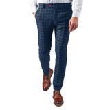 Riolio  Autumn Men's Classic Plaid Suits Pants Wool Trousers Italian-style High-waist Slim Casual Fashion Straight leg Long Pant For Men