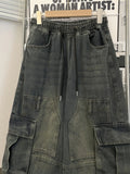 Riolio  Trendy Men's Workwear Denim Pants Autumn Winter New Vintage American Sle Loose Wide Leg Floor-Length Pants