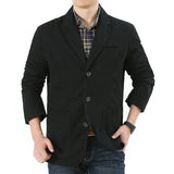 Riolio Men's Business Jackets for Suits Autumn Men's Casual Denim Jackets Executive Jackets Men's Pure Cotton Washed Denim Jackets