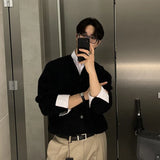 Riolio  Korean Fashion Men Cardigan Light Luxury Knitted O Neck Long Sleeve Sweater Coats  Autumn Leisure Premium Jacquard Knitwear