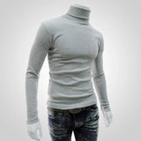 Riolio black turtleneck outfit men Shirt Stretchy Soft Autumn Turtleneck Long Sleeve Solid Color Winter Knitted Pullover Breathable Men 2021New for And Touch