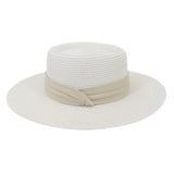 Riolio  Flat Concave Top Paper Straw Hat Spring Summer Women Men Wide Brim Beach Sun Hat Boater Style Fedora Party Cap Sombrero Hombre
