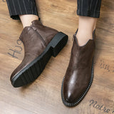 Riolio Casual Chelsea Boots Men Ankel Boots Fashion Retro Business Dress Boots Antumn Bota Masculina