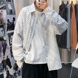 Riolio  Men's Oversized Long-Sleeve Shirt Letter Print Casual Loose Fit Fashion Top