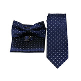 Riolio  Business Men Tie Set With Bowtie Pocket Square Cufflinks Necktie Suit Set Paisley Dot Floral Style New Fashion Classic Bow Tie