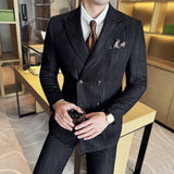 Riolio  Business Men's Clothing  groom suit Wedding suit men 3 Piece jacket vest pants new High-end business suit set dress
