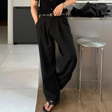 Riolio New Japanese Retro Men Casual Pants Luxury Draped Wide Leg Leisure Solid Color Straight Trousers High Quality Elegant Sweatpants