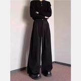 Riolio  Cleanfit High Waist Wide Leg Men's Pants Drapey Ice Silk American Style Casual Business Trousers for Teens And Young Adults