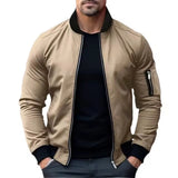 Riolio New Jackets for Men Solid Color Bomber Jacket Coat Business Male Coats Windbreaker Mens Zipper Korean Basic Streetwear Tops