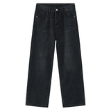 Riolio swag outfits men Men Classic Straight Leg Casual Jeans Male Brand Wide Leg Black Denim Pants Simple Vintage Outside High Street Denim Trousers