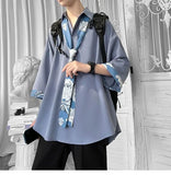 Riolio Spring Summer New Solid Color Short Sleeve Men's Clothing Loose Oversized Fashion Casual Lapel Single-breasted Youth Shirt