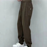 Riolio  Summer Wrinkle Resistant Solid Color Small Feet Casual Loose and Simple Versatile High Waist Lace Up Pocket Harlan Pants