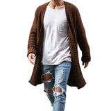 Riolio New Mens Knitted Cotton Cardigan Fashion Long Sweaters Male Casual Solid Long Sleeve Slim Outwear Autumn Winter Warm Jacket