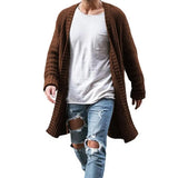 Riolio New Mens Knitted Cotton Cardigan Fashion Long Sweaters Male Casual Solid Long Sleeve Slim Outwear Autumn Winter Warm Jacket