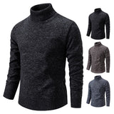 Riolio Sweater Men's Autumn Winter New Trend Slim Wool Thin Velvet Turtleneck Knit Bottoming Shirt Male Clothing