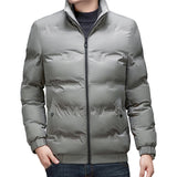 Riolio Male Casual Autumn Fleece Jacket Men Warm Jacket Winter Parka Windbreaker Cotton Stand Colla Padded Anorak Thick Black Men Coat