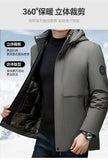 Riolio Male Windproof Casual Winter Parkas Slim Fit Warm Removable Hat Men Aviator Windbreaker New Jacket Fashion Men Military Parkas