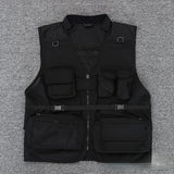Riolio  New Tactical Photography Vest Cool Multi-Pocket Printed Vest Outdoor Fishing Group Advertising Vest Loose Fit Zipper Closure...
