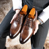 Riolio Luxury Mens Leather Shoes High Quality Men's Shoes Pointed Oxford Wedding Leather Men Dress Shoes Gentleman Office Man Shoe