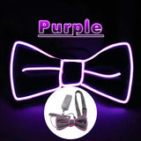 Riolio  LED Suspender Light Up LED Bow Tie Illuminated Belt Clips-on Braces Vintage Novelty Elastic Adjustable Suspender For Club Patry