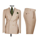 Riolio  Men's Double Breasted Tuxedo Suit Shawl Lapel Slim Fit 2 Piece Blazer & Pants Formal Business Luxury Suits Casual Wedding Groom