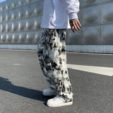 Riolio Printed jeans men Spring Tie dye Jeans Fashion trend Denim Trousers Korean Style High Street Straight Hip Hop Jean Pants man