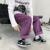 Riolio Vintage Green Purple Straight Baggy Jeans Men New Fashion Streetwear Oversize Wide Leg Bright Line Jeans Y2k Denim Trousers