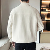 Riolio Korean Style Fashionable High-end Jacket Men's Spring Autumn 2025 New Corduroy Top Trendy Handsome Loose Short Lapel Thin Jacket