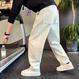 Riolio  New Spring and Autumn Men's Loose Solid Straight Trousers Fashion Trendy Casual Versatile Curved Blade Pants
