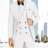 Riolio  Formal Elegant Men Suit Slim Fit 3 Piece Blazer Vest Pants Sets Tuxedo Set for Wedding Double Breasted Notched Lapel Men Suit