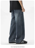 Riolio  Men's Jeans American Loose Wide-leg Loose Straight Casual Trousers Street Hip-hop Baggy Jeans Black Grey  Blue Streetwear Men