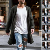 Riolio New Mens Knitted Cotton Cardigan Fashion Long Sweaters Male Casual Solid Long Sleeve Slim Outwear Autumn Winter Warm Jacket