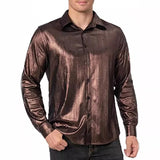 Riolio  Spring Autumn New Fashion Turn-down Collar Long Sleeve Fashion Shirt Man High Street Casual Loose Button Cardigan Sequined Tops